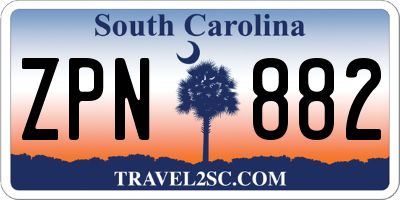 SC license plate ZPN882