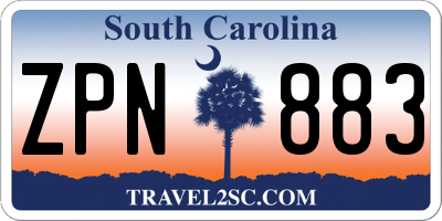 SC license plate ZPN883