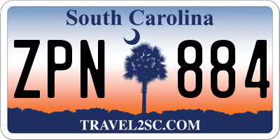 SC license plate ZPN884