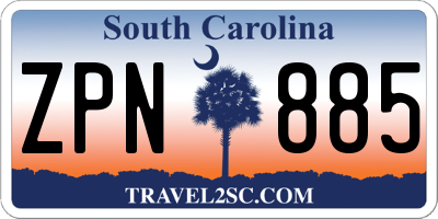 SC license plate ZPN885