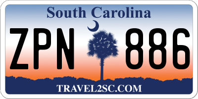 SC license plate ZPN886
