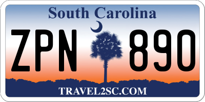 SC license plate ZPN890