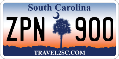 SC license plate ZPN900