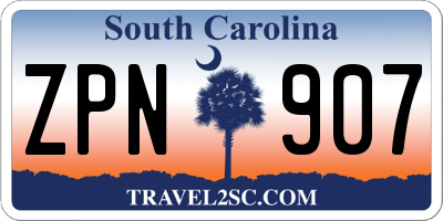 SC license plate ZPN907
