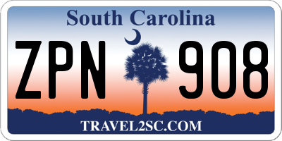 SC license plate ZPN908