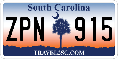 SC license plate ZPN915