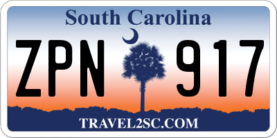 SC license plate ZPN917