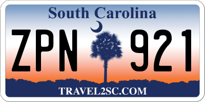 SC license plate ZPN921
