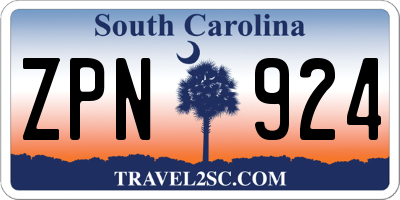 SC license plate ZPN924