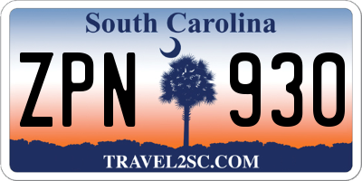 SC license plate ZPN930