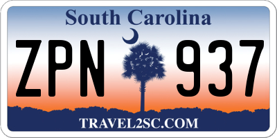 SC license plate ZPN937
