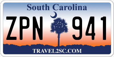 SC license plate ZPN941