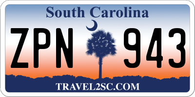 SC license plate ZPN943
