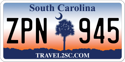 SC license plate ZPN945