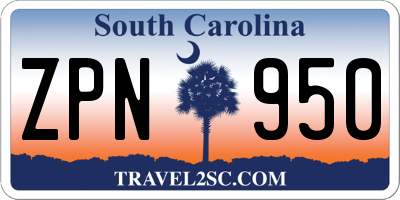 SC license plate ZPN950