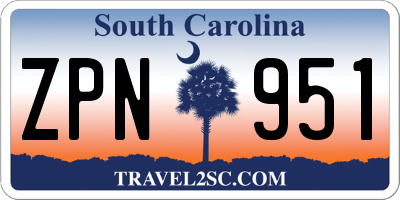 SC license plate ZPN951