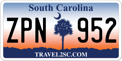 SC license plate ZPN952
