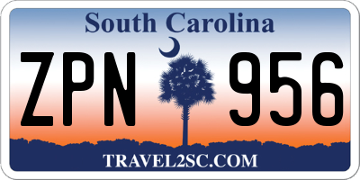 SC license plate ZPN956