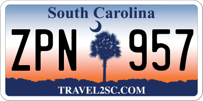 SC license plate ZPN957