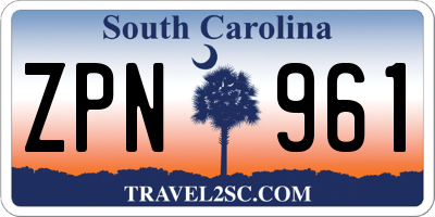 SC license plate ZPN961