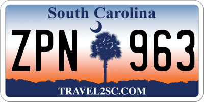 SC license plate ZPN963