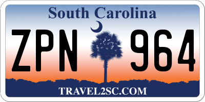 SC license plate ZPN964