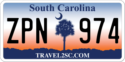 SC license plate ZPN974