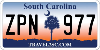 SC license plate ZPN977