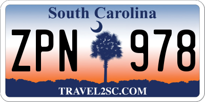 SC license plate ZPN978