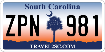 SC license plate ZPN981