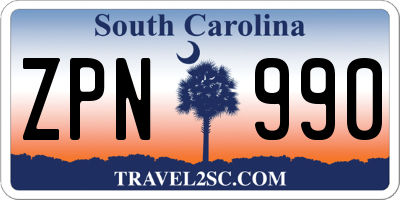 SC license plate ZPN990