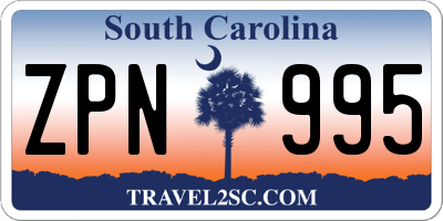 SC license plate ZPN995