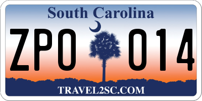 SC license plate ZPO014