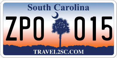 SC license plate ZPO015