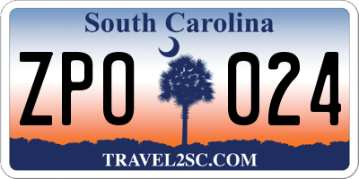 SC license plate ZPO024