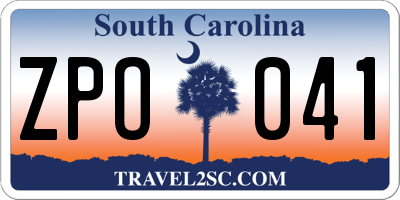 SC license plate ZPO041