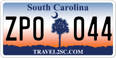 SC license plate ZPO044