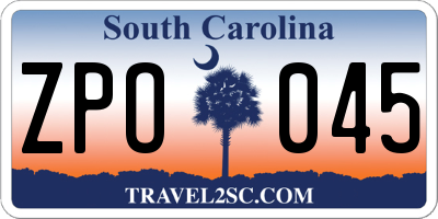 SC license plate ZPO045