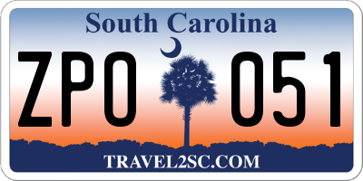 SC license plate ZPO051