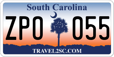 SC license plate ZPO055