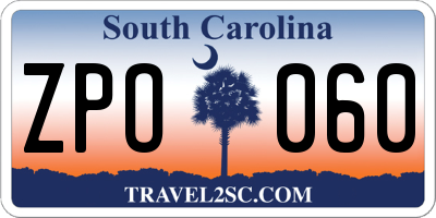 SC license plate ZPO060