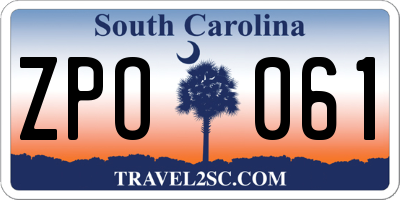 SC license plate ZPO061