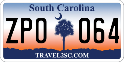 SC license plate ZPO064