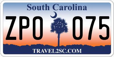 SC license plate ZPO075