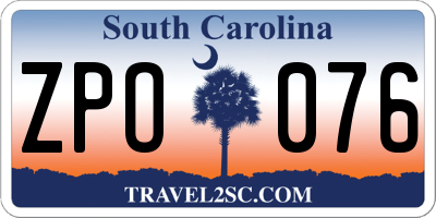 SC license plate ZPO076