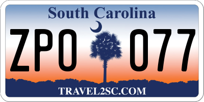 SC license plate ZPO077