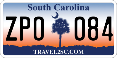 SC license plate ZPO084