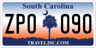SC license plate ZPO090