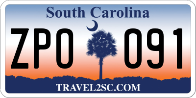 SC license plate ZPO091