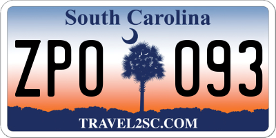 SC license plate ZPO093